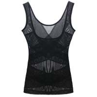 塑身上衣女产后薄款无痕收腹内衣收腰束腰托胸束身衣美体吊带背心 黑色 L 70-90斤