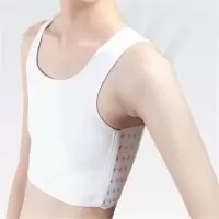 透气夏季帅t束胸les tt短款大胸大码女拉拉内衣加强cos抹胸束胸衣 白色-短 XS[建议70斤左右可穿]特价