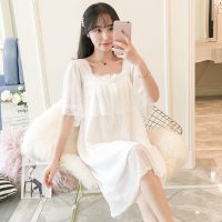 睡裙女夏季学生韩版可爱宽松夏蕾丝吊带睡衣女士性感公主风家居服 白色仙女裙[无胸垫] M