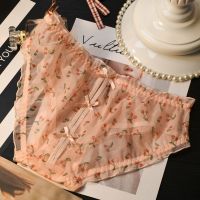 1-3条 网纱内裤女学生韩版少女蕾丝短裤中低腰裤头蝴蝶结女式裤头 一条装(粉色)#S222 均码 80-120斤