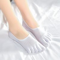 3双/5双五指袜子女船袜分趾棉袜隐形透气春夏薄款棉袜糖果色短袜 3双白色