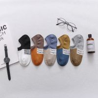 袜子男春夏季薄款船袜子男短袜透气防臭吸汗棉袜防滑男士隐形潮袜 M20049拼接字母男船袜5双