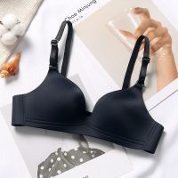 内衣女薄款大胸显小胸罩无钢圈防下垂少女学生韩版超薄款文胸套装 384黑色单件 32/70AB