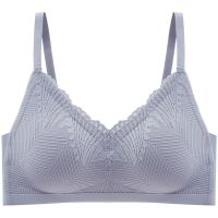 泰国乳胶无痕内衣女无钢圈小胸聚拢防下垂收副乳吊带背心文胸薄款 单件:灰色 M(70ABC/75A)