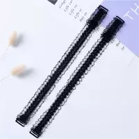 蕾丝花肩带内衣带女无痕可外露配件文胸罩带子性感美背带透明隐形 黑色 1对装