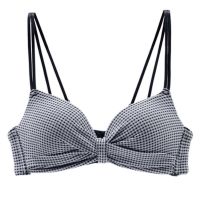 小胸聚拢日系内衣少女美背无痕无钢圈学生薄款文胸罩套装夏季 黑色 32/70AB