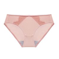 系带花边美背内衣女无钢圈聚拢性感蕾丝文胸加厚胸罩 单件/套装 内裤[2条]浅咖 32/70A