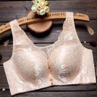 薄款内衣女夏聚拢无钢圈透气抹胸防走光性感舒适调整型蕾丝文胸罩 肤色 34/75A