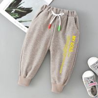 儿童长裤秋款男女童休闲裤2020新款中小童裤子宝宝工装裤婴儿洋气 K-小字母浅卡 80 码建议身高70-80cm