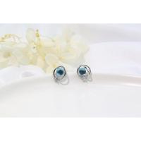 梦幻星空蓝色水晶耳钉气质高级感女星球月亮五角星星耳环耳饰耳坠 梦幻星球耳钉