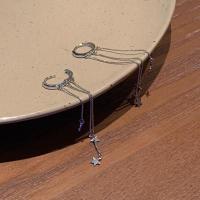 小星星耳环气质高级感流苏耳圈长款耳环女简约冷淡风耳饰耳钉耳环 小星星流苏耳圈