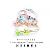 韩系碎花 森女系皮筋头饰蝴蝶结皮筋布艺发圈发绳橡皮筋扎发头绳 梦幻星皮筋两条