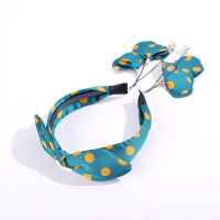 发箍女韩国简约百搭外出成人气质系带头箍仙女发卡编发丝带绑发带 jrh墨绿色波点