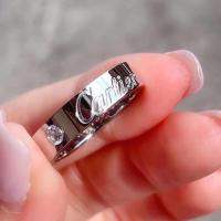 新款ins不掉色情侣戒指女韩版学生简约签名对戒男潮女冷风戒指环 签名白色戒指 5美号