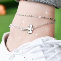 十二星座脚链女韩版简约学生森系铃铛清新女生闺蜜可爱足链配饰品 ♈ 白羊座脚链