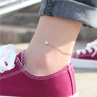 2021新款钛钢玫瑰金脚链女学生韩版简约铃铛性感钱币复古风不掉色 单钻脚链
