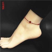 脚链马嘉祺同款脚链黑色14k脚链水音铃铛脚链复古脚链小众设计脚 红绳+红玛瑙珠子款