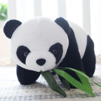 黑白熊猫公仔国宝竹子大熊猫毛绒玩具布娃娃儿童玩具生日礼物女 趴款熊猫 9cm