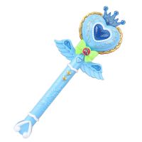 儿童玩具女生日礼物仙女魔法棒巴啦啦小魔仙棒女孩发光音乐变身器 蓝色单支魔法棒