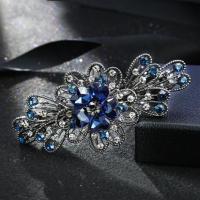 发夹顶夹发卡韩国头饰简约成人发饰大号弹簧夹卡子一字夹饰品头花 [8公分弹簧夹]#3墨蓝灰