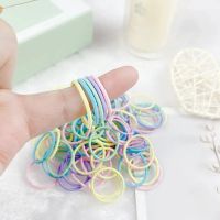 儿童皮筋高弹力耐用毛绒发圈不伤发女童头绳扎头发橡皮筋彩色发绳 [3cm]基础款春天色90条