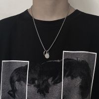 2021新款奢华性感闪钻皮革金属Y字项链轻奢小众高级感气质锁骨链 钛钢-王一博同款戒指项链[男女可戴]