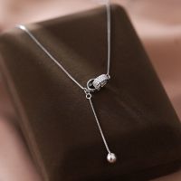 圆珠双环项链女ins不掉色轻奢小众锁骨链女生日礼物女酷女潮个性 小纸箱+常规袋子包装 双圆环流苏项链--白金色