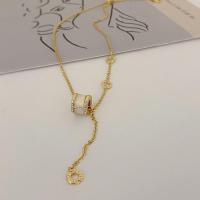 韩国小蛮腰项链轻奢小众设计感2021年新款女士气质简约锁骨链吊坠 小蛮腰猫眼金色项链 普通包装