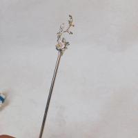 汉服飘带发冠头饰 束发丝带发冠发簪饰品古风流苏头冠 单个银发簪