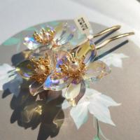 原创古风汉服发饰渐变幽兰彩色昙花琉璃发簪花朵波浪U簪百搭仙气[11月26日发完] 昙花簪一支