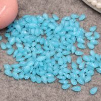 7*14mm单孔琉璃小水滴 流苏吊坠diy汉服发夹发簪挂件材料饰品配件 [湖蓝玉50个]