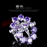 韩国头饰品成人水晶发夹刘海小抓夹小号发卡优雅头顶夹女士发前夹 18颗钻抓夹紫罗兰