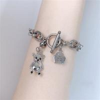 原宿风嘻哈手链女ins小众设计一体戒指时尚个性冷淡风学生手饰品 小熊手链