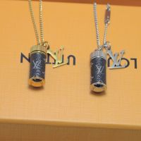 复古老花香水瓶项链 水瓶项链-白金色 简约透明首饰袋包装