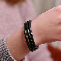 手镯玛瑙天然玉髓叮当镯超极细圆条线镯玉石多色手环时尚手链 神秘黑一支 51-52mm