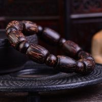 [龙木文玩]天然软丝海南金星沉香手串保真正宗老料沉水男款佛珠 海南金星沉香[桶珠]手串(12mm)