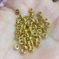 沙金 隔片串珠手串佛珠半成品diy材料配件配饰车轮金隔珠念珠配饰 4mm 10pcs