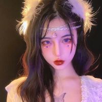 人鱼公主头饰女新款表演cos可爱仙气伴娘蓝色异域风情发饰复古lo 水钻人鱼公主头饰