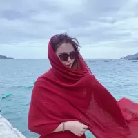 丝巾女时尚新款复古棉麻围巾民族风披肩纱巾长款防晒沙滩巾薄春夏 酒红小版(180*90)