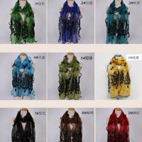 秋冬款荷叶边孔雀植绒丝巾 女款装饰跳舞丝巾 韩版百搭丝巾围脖 随机体验色