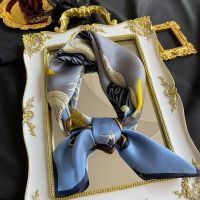 桑蚕丝巾百搭洋气丝巾女高档真丝小方巾时尚围巾女薄款春秋款 湖蓝鸬鹚