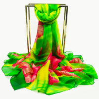 上海丝巾纱巾仿真丝丝绸沙滩巾春夏冬百搭多功能防晒空调披肩围巾 1#