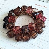 水晶头绳韩国小清新简约淑女发圈发绳橡皮筋马尾头花扎头发饰品 水晶头绳深咖色