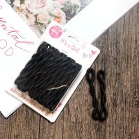 橡皮筋扎头发黑色发圈成人盘头发饰品高弹力简约基础毛线麻花头绳 体验/中号黑色20根一卡