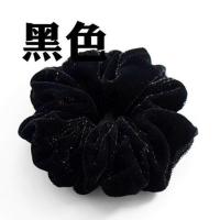 韩国金丝绒大号成人厚发圈天鹅绒头绳盘头发橡皮筋扎马尾头花发饰 黑色