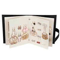 韩国创意耳钉耳环收纳本 欧式公主高档收纳耳饰展示首饰盒礼物 纯皮革-黑色