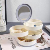 首饰收纳盒女多层高档精致中国复古风家用饰品耳环耳钉屏风首饰盒 仏-礼盒白-旋转首饰盒 [收藏宝贝+关注店铺]可享优先发货