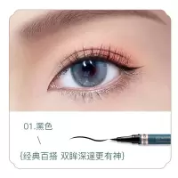 眼线笔防水防汗不晕染持久不脱色眼线液笔胶笔彩色女新手初学 单只/黑色[1支] []