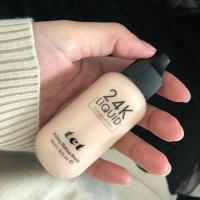 小奶瓶24k粉底液控油遮瑕防水不脱妆气垫BB霜cc棒保湿粉底霜50ml 01#象牙白粉底液+迷你小葫芦粉扑