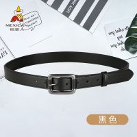 稻草人皮带女百搭牛仔裤带真皮装饰腰带女士时尚韩版ins风黑色潮 黑色丨文艺之选[专柜礼盒] 95cm